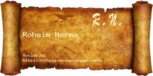 Roheim Norma névjegykártya